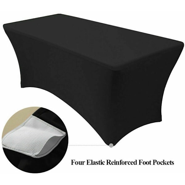 Spandex Stretch Spandex Dug til Bryllup Fest Banket Sort 8 Ft