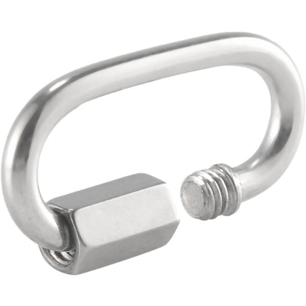 12 st Serie Rostfritt Stål 4MM Länkkedjekoppling, Högpresterande D-formad Lås för Karabiner, Max Last 500 lbs