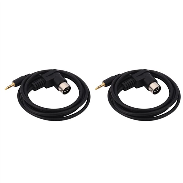 2X Bil 3,5 mm AUX-inngang Adapter Lydkabel Mini Jack 8Pin CD-veksler M-BUS for eller Fiche