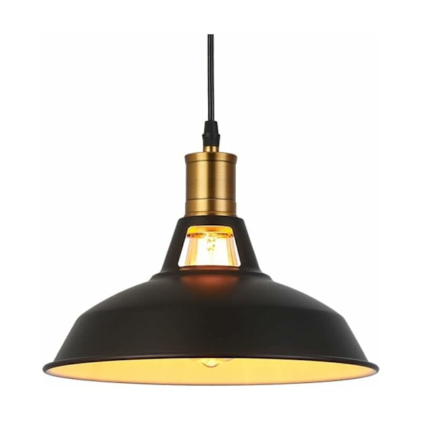 Metall Retro Hengelampe Industriell Edison Enkelhet Vintage Lysekrone Taklampe Hengelampe med Blank Metallskjerm Nordisk Stil