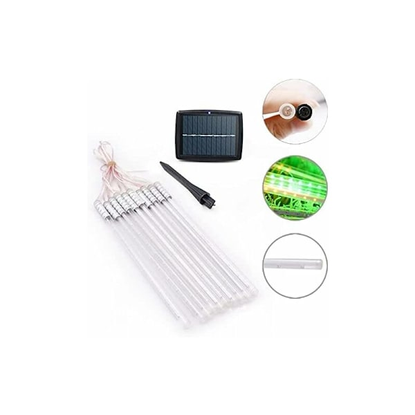 LED Meteorsolbad Solarlys Have, Vandtæt Vanddråbe Kaskaderende 30cm 10 Rør 240LEDs Dekorative Lyskæder til Fest Ferie Jul Dec