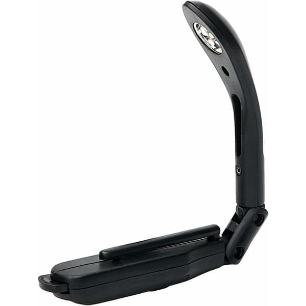 Justerbar Clip-on Boglæselampe med Foldbar Batteri (Sort)