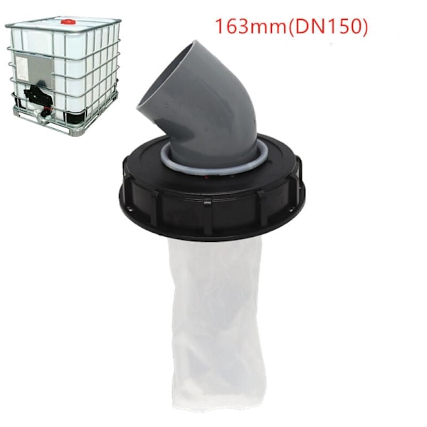 IBC-tanklock med tvättbart nylonfilter för 1000 liters IBC-regnvattentank, IBC-lockfilter IBC-tanktillbehör, nylonregnvattenfilter (svart 163 m