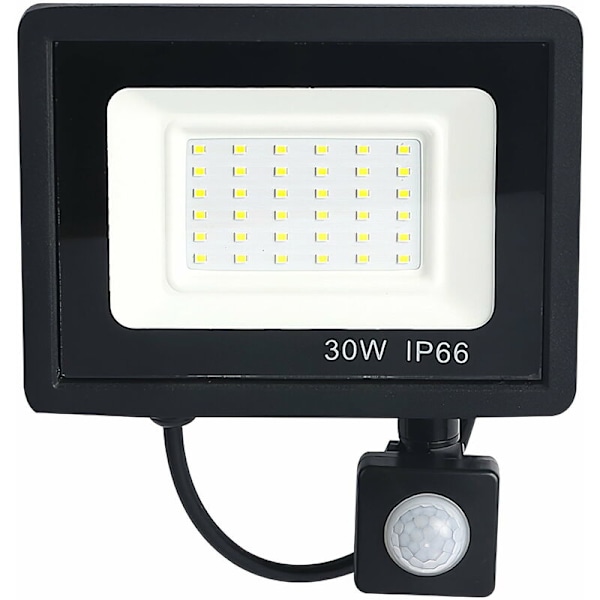 LED-belysning med rörelsesensor 30W Svart utomhus IP65 Färgtemperatur: Kallt vitt 3000k/6500K - RWMotion sensor floodlight