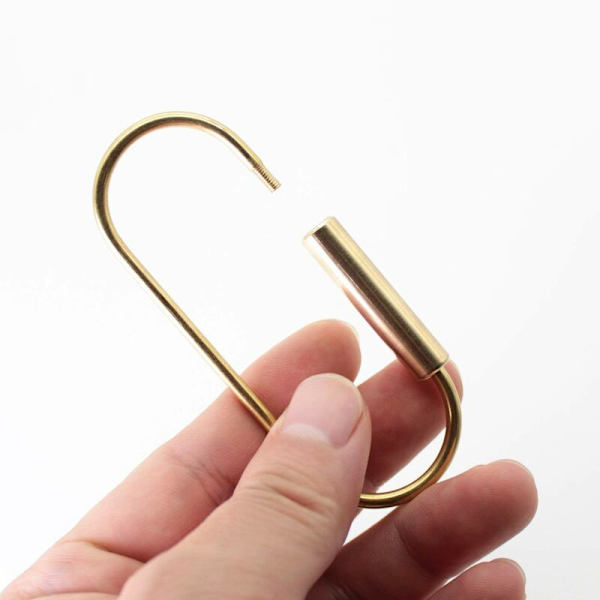Holdbar skrue lås klips nøglering, enkel stil bil nøglering til mænd kvinder (2 pakke) (Type 2 lang)