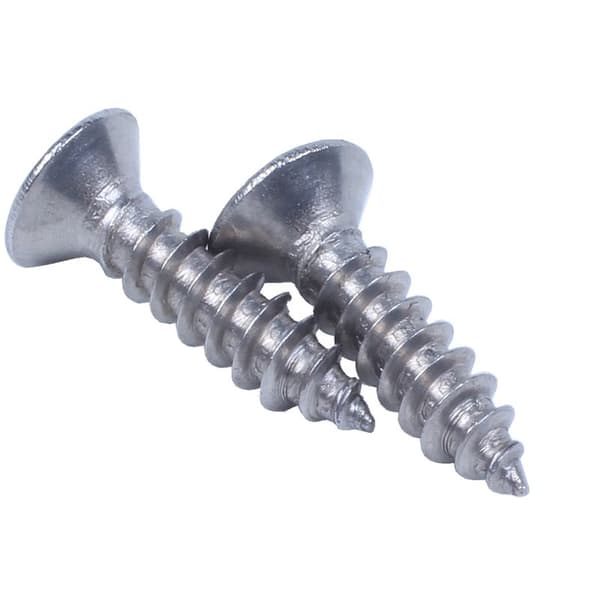 100X Rustfritt Stål Flat Head Selvgjengende Skrue 12X3 Mm Sølv