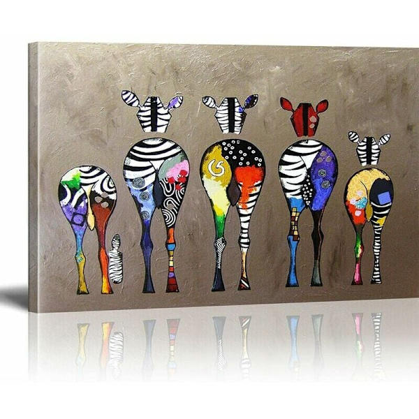 Canvas-maalaus Zebra-lauma Värikkäät takamuksen katutaide Graffiti Canvas Art -tulostus Canvas-maalaukseen Moderni olohuoneen seinäkoriste Ei