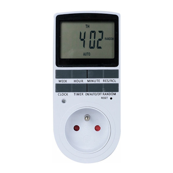 Digital Programmerbara Uttag (2-pack) med Daglig/Veckovis Digital Timer, LCD-Skärm, Anti-Stöld Slumpmässigt Läge, Energibesparing, 16A/3680W Max-