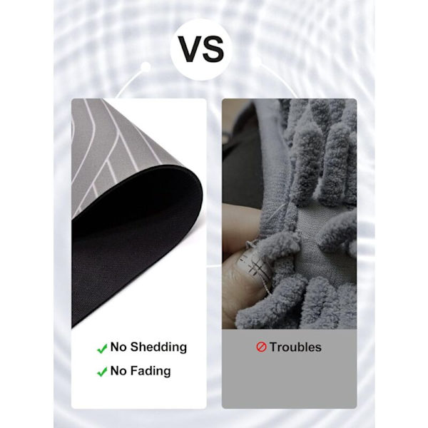 Antislip Badeværelsesmåtte, Superabsorberende, Hurtigttørrende, 16\" x 24\", Diatoméjord Badeværelsesmåtte, Velegnet til Badekar, Gummibagside