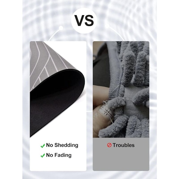 Halksäker Badmatta, Superabsorberande, Snabbtorkande, 16\" x 24\", Diatoméjord Badmatta, Lämplig för Badkar, Gummibaksida