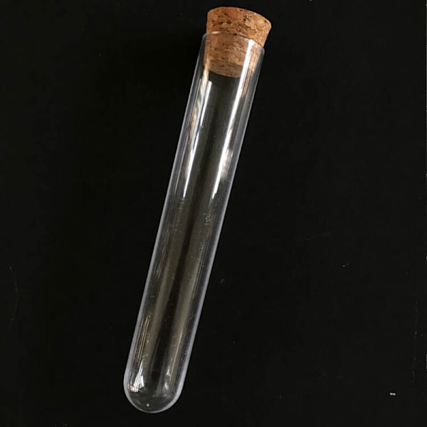 50 st 20 x 150 mm 30 ml plastprovrör med kork, genomskinligt rör bröllopsgåva presentförpackning rör