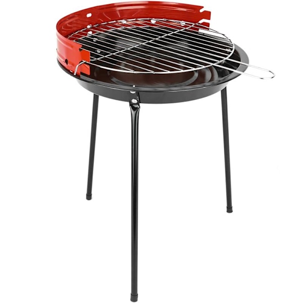 Rund kolgrill 33x45 cm med ben Grill för trädgård och camping