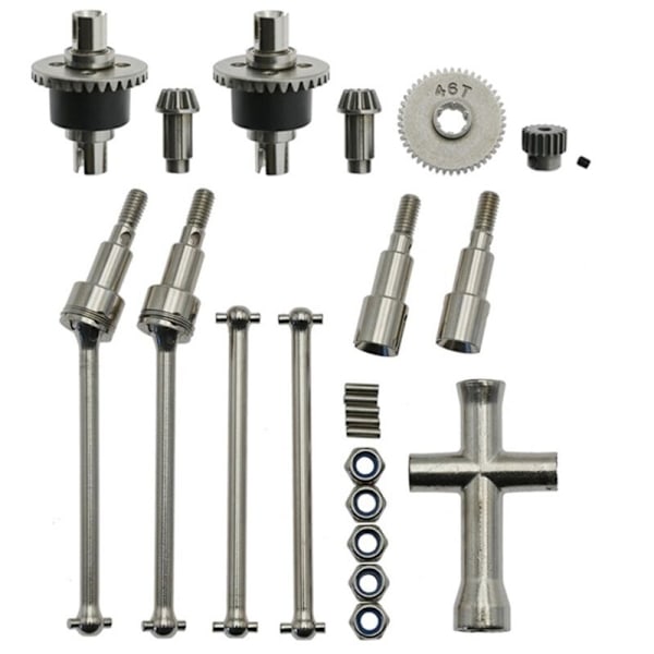 Metall Differensial og Drivakselsett for SCY 16101 16102 16103 16201 Pro 1/16 Børsteløs RC Bil Oppgraderingsdeler