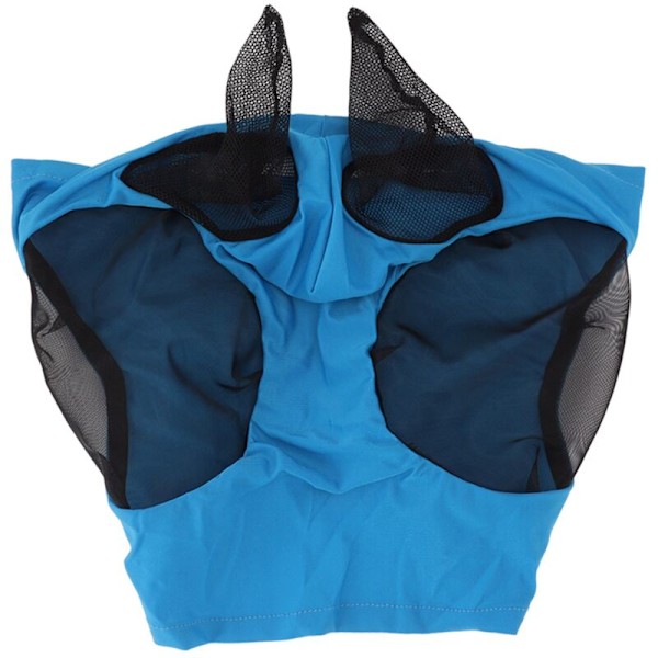 Heste Net Fly Mask Åndbar Elastisk Hestemaske med Ørebeskyttelse Rideudstyr Blå