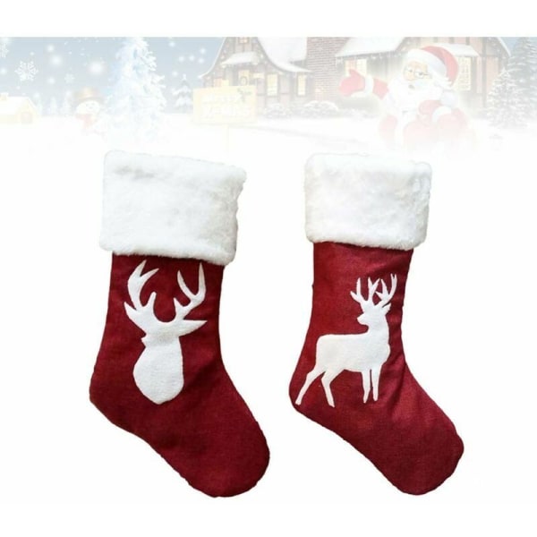 Julstrumpor presentpåse kenaf älgbroderi julstrumpor julklapp