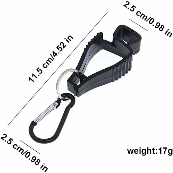 2X CLIP Handskhållare, Handske Tarp Hållare, Clip med Karabiner Brandman, Handske Clip Hållare Säkerhetsutrustning Fäst Handskar Glasögon Hjälmar Hängare Gu