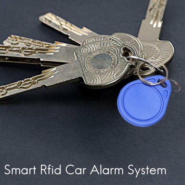 Smart RFID Bilalarm Motor Stop Start Knapp Lås Tändning Startspärr med Fjärrnyckel 12V