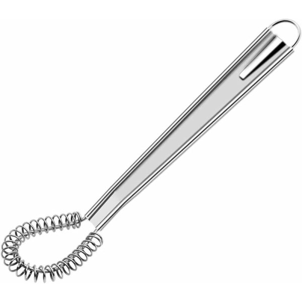 Spiral Kök Visp Rostfritt Stål Magisk Sked Wick Handhållen Mixer Skummare Krämig Skummande Skummare Rostfritt Stål Mini Mixer Omrörare (Silver)-