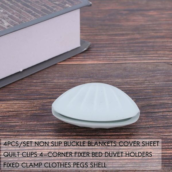 4 stk/sett stiftespenne Non-Slip Wonder dynetrekk ark klips 4-hjørners feste seng dyneholdere skallklips