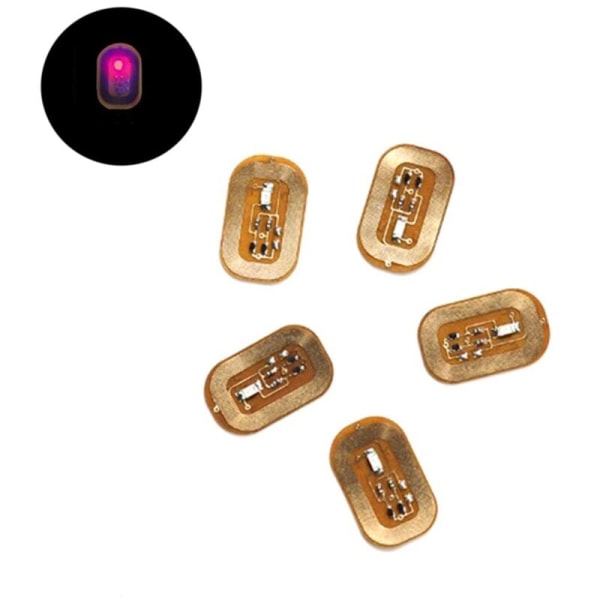 5 kpl NFC Flash -kynsilakkatarra LED paljas siru älykäs kynsilamppu kynsilakkatarran parannus, punainen valo