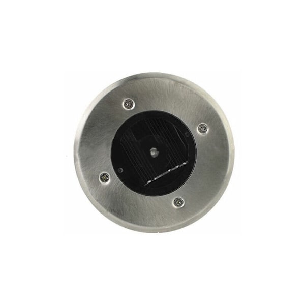 Utomhus nedgrävd markspotlight, Set med 6 solcellsdrivna LED-nedgrävda markspotlights - Runda - Diameter: 85 mm - Väderbeständig bas - Rostfritt