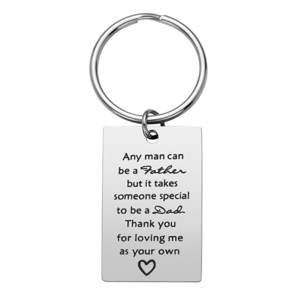 Father's Day Gift, Any Man Can Be a Father, Stainless Steel Engraved Keychain, Thanksgiving D