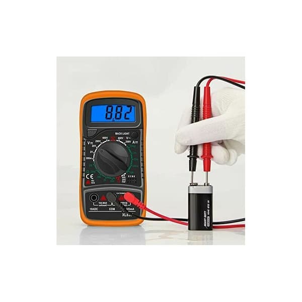Digitalt multimeter LCD-ohmmeter voltmeter AC DC spenningstester krets tester summer. (Gul)