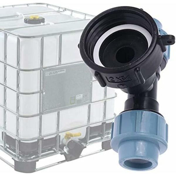 Pakke med 3 IBC Tank Adapter S60 x 6 - T-kobling for vannslangetilkobling - T-uttak (20mm T-uttak)