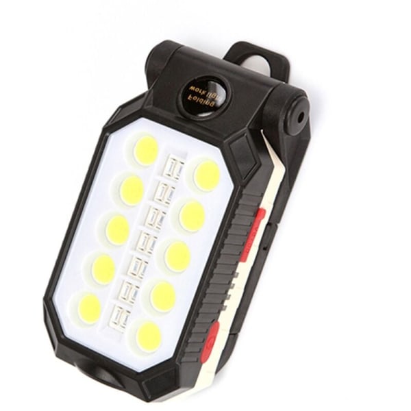 Cob arbetslampa USB-laddning hopfällbar utomhuscampinglampa magnet underhållslampa multifunktionsbelysning ficklampa