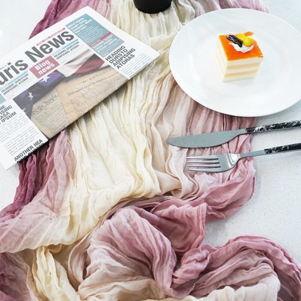 2 st cheesecloth bord Bohemia bord Gradient bord för babyshower bröllop förlovning bruddekor