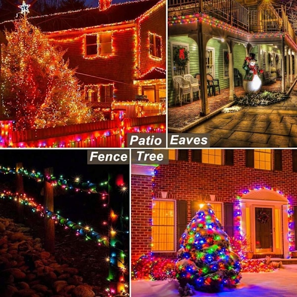 Julelysstreng, 30m 300 LED Feelyst, Vanntett IP44 for Innendørs Utendørs Vindu Jul Bryllup Bursdag Hjem Soverom Hage Patio (grønn)
