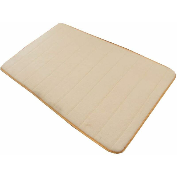 Skridsikker bademåtte i memory-skum til badeværelset, mikrofiber (beige, 40 x 60 cm) -