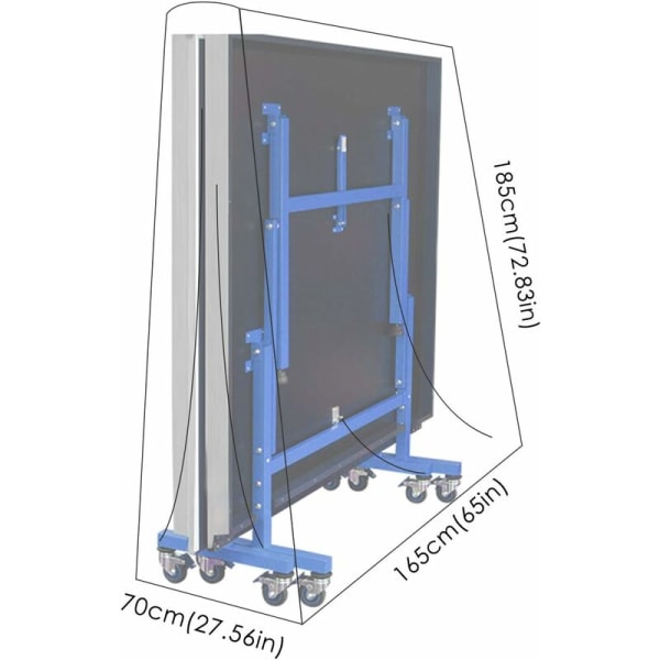 Bordtennisbordtrekk Vanntett Trekk for Ping Pong Bord 165 x 70 x 185 cm Svart