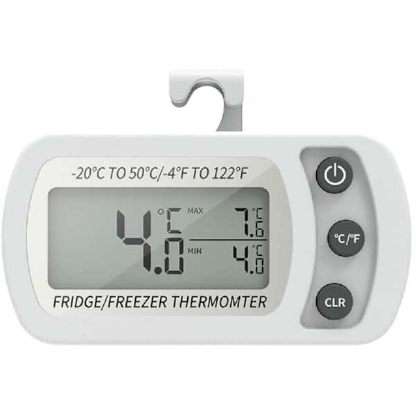 Kyl- och frysmätare, Digital Frysmätare med krok, Lättläst LCD-display, Max/Min-funktion, Perfekt för hem, restauranger, barer, kaféer –
