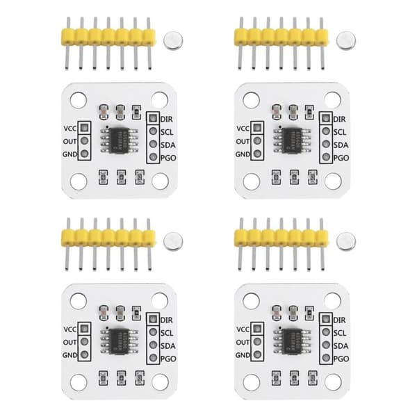 4 stk AS5600 magnetisk enkoder magnetisk induksjon vinkelmålingssensor modul 12Bit høy presisjon