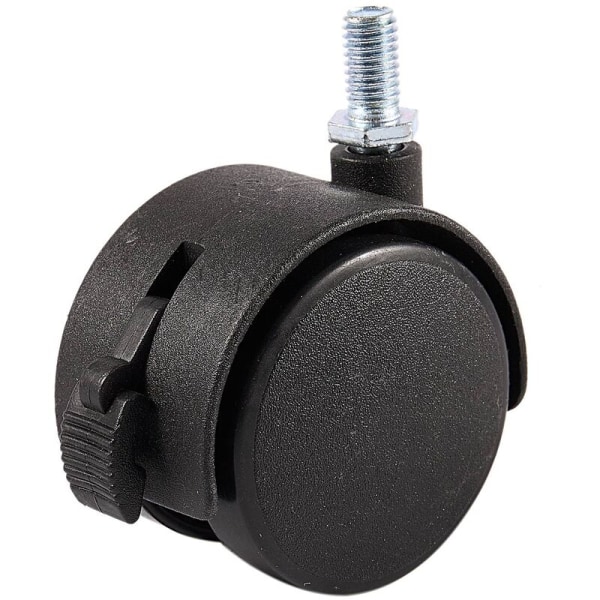 Swivel Furniture Caster, 8mm Screw Stem, 2 Inch Diameter Wheel, Black