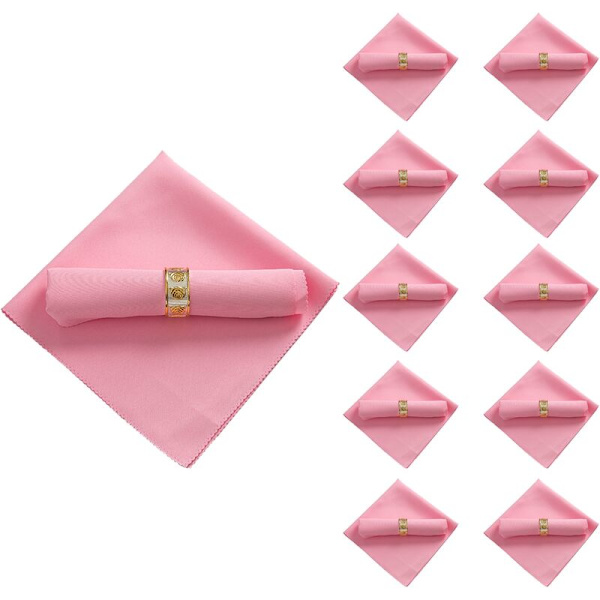 Set med 10 polyestertygsservetter 48 x 48 cm för restaurang, middag,