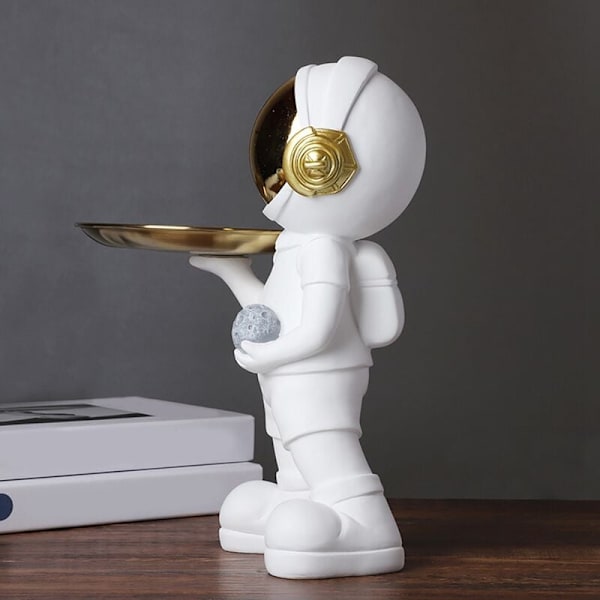 1 stk. Nordisk rom astronaut harpiksfigur nøkkel oppbevaringsbrett veranda kunst kosmetikk dekorasjon dekorasjon B