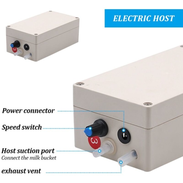 Tyhjiöpumppu 12V sähköinen lypsykoneen lisävaruste aasille, lampaalle, lehmälle, sähköinen