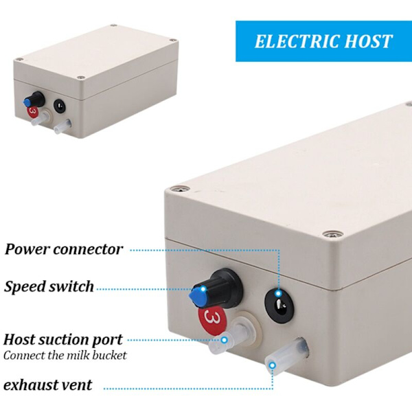 Vakuumpumpe vert 12V elektrisk melkemaskin tilbehør for esel sau ku elektrisk