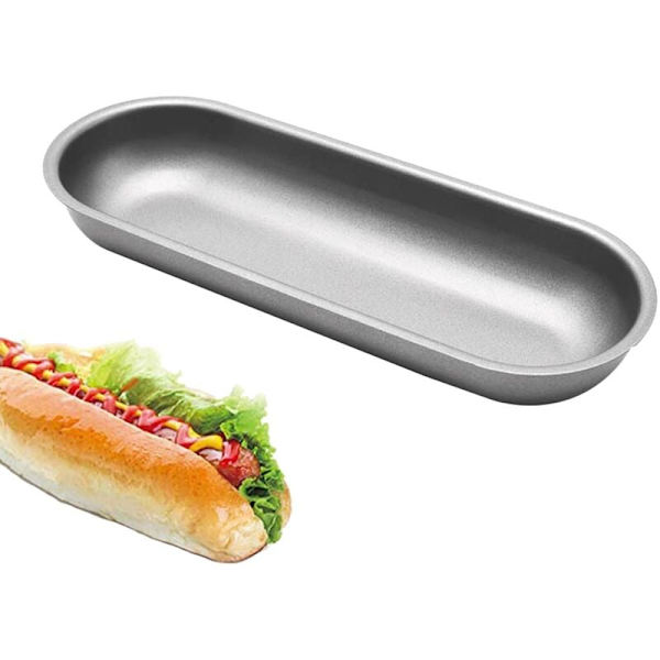 10 st Hot Dog Form Stål Korvformar Non-Stick Bakform Oval Hot Dog Bröd Matlagning för DIY Hemlagad Bröd Verktyg