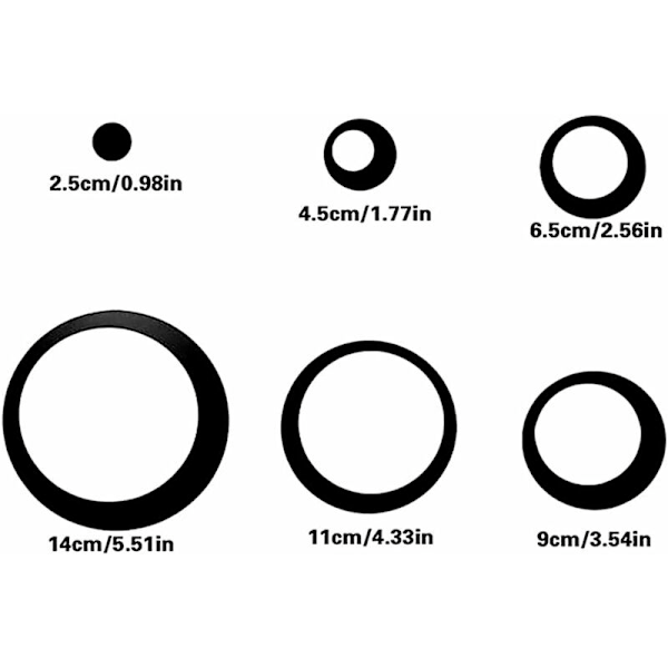 Akryl Cirkel Spejl Vægstickers, Badeværelses Vægstickers (Sort/24 stk)) HIASDFLS