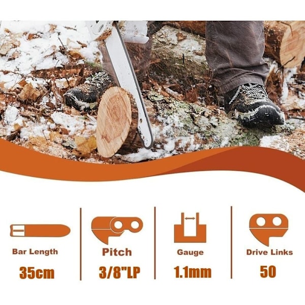 Pakke med 3 motorsagkjeder med lav tilbakeslag 3/8\"LP 50 ledd 1,1 mm 35 cm Kompatibel med Stihl 009-023 MS170-210