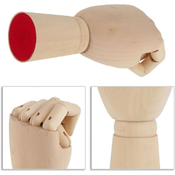 Trähandsmodell Håndskulptur Trähandsdocka Kvinnlig Kroppskonstnär Ledat Modell Artikulerad (25,5 cm Vänster)