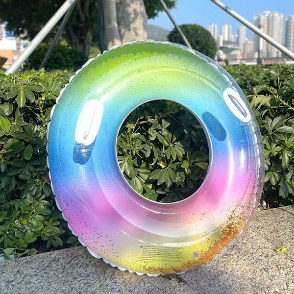 Oppustelig Badebold, Oppustelige Pool-Flydere, Flydende Boldlegetøj til Børn og Voksne, Sommer Pool Strandlegetøj, Flydende Svømme Ring - Glitter (90cm)