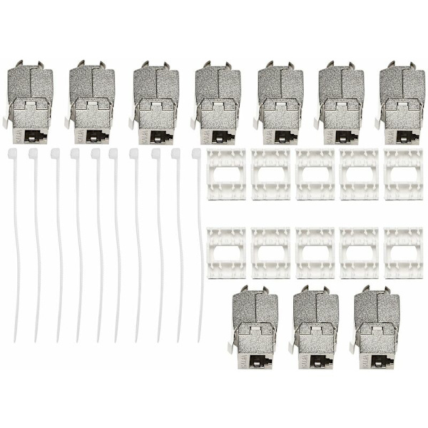 10 st RJ45 Cat6A Keystone Jack-modul Grad Shield RJ45 Uttag Avslutningsverktyg