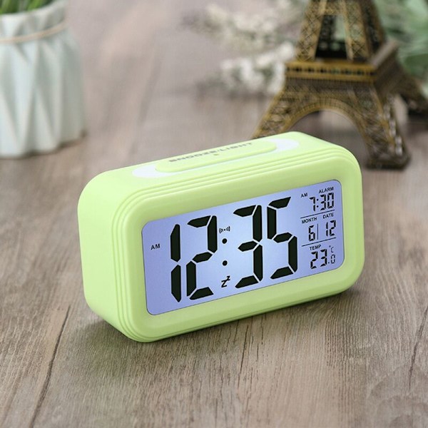 Smart Temperaturväckarklocka LED-display Kalender - Upplyst Digitalt Skrivbords Snooze Mini Elektronisk Väckarklocka-C