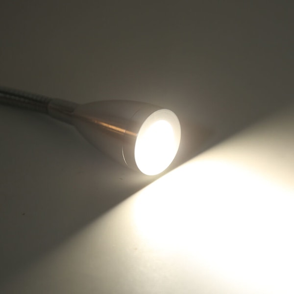 RV Läslampa Flexibel Hals 3 Färger 12-24V 3W USB Laddningsbar Universal för Yachter Båtar Silver