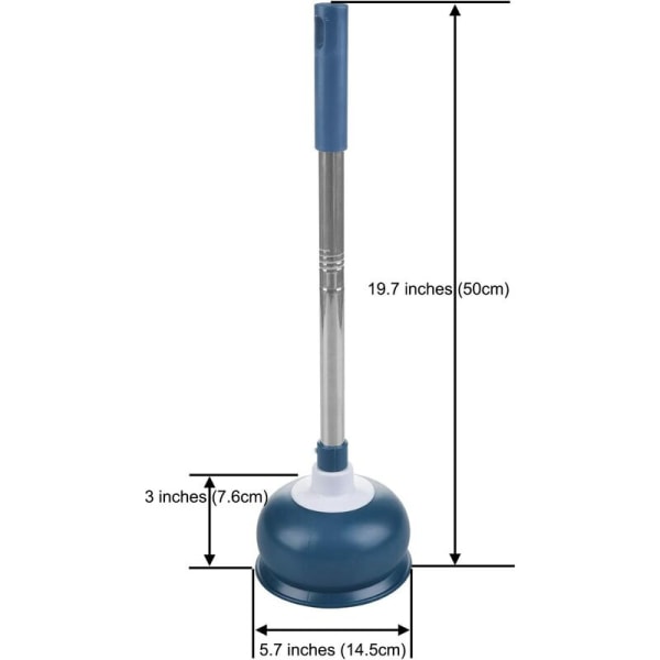 Sugeblokkering - Røravblokker med holder, verktøy for fjerning av toaletttresker - Sterkt sug, blå