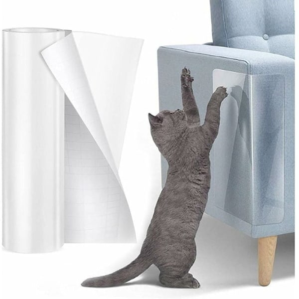 Kattmöbelskydd mot klös - 30cmx5m Transparent klistermärke självhäftande rulle Kattklös skydd Anti-klös skydd - för möbler dörr vägg